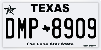 TX license plate DMP8909