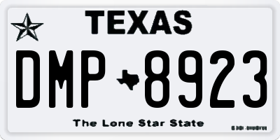 TX license plate DMP8923