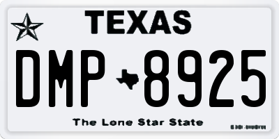 TX license plate DMP8925