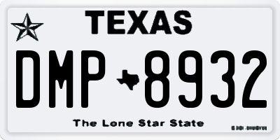 TX license plate DMP8932