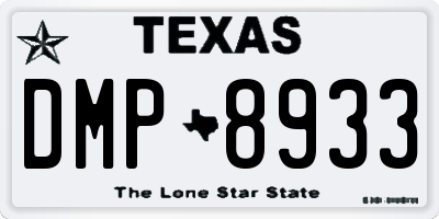 TX license plate DMP8933