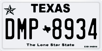TX license plate DMP8934