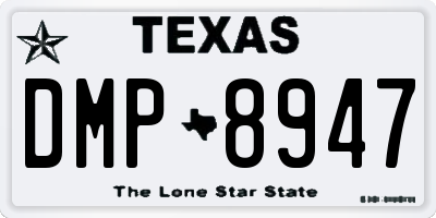 TX license plate DMP8947