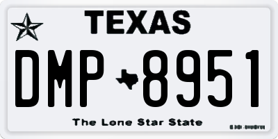 TX license plate DMP8951