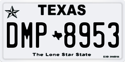 TX license plate DMP8953