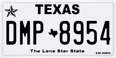 TX license plate DMP8954