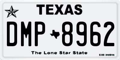 TX license plate DMP8962