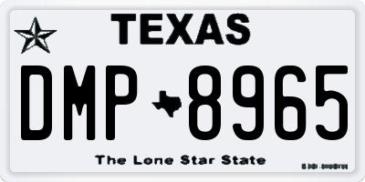 TX license plate DMP8965