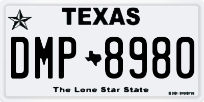 TX license plate DMP8980