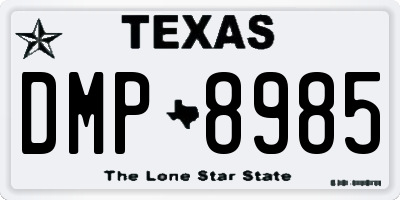 TX license plate DMP8985