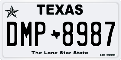 TX license plate DMP8987