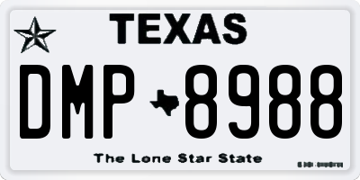 TX license plate DMP8988