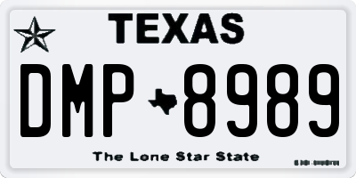 TX license plate DMP8989