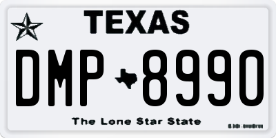 TX license plate DMP8990