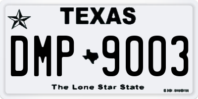 TX license plate DMP9003