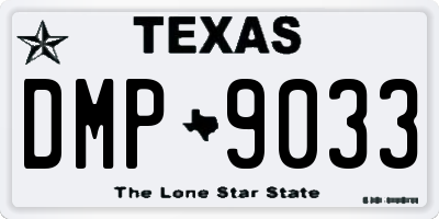 TX license plate DMP9033