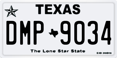 TX license plate DMP9034