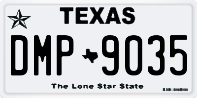 TX license plate DMP9035