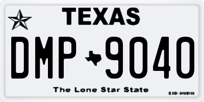 TX license plate DMP9040