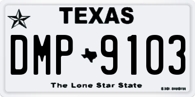 TX license plate DMP9103