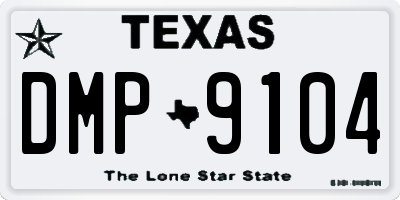 TX license plate DMP9104