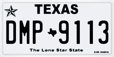 TX license plate DMP9113