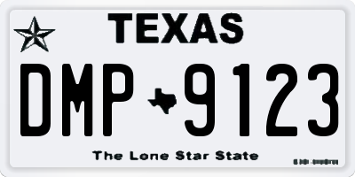 TX license plate DMP9123