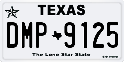 TX license plate DMP9125