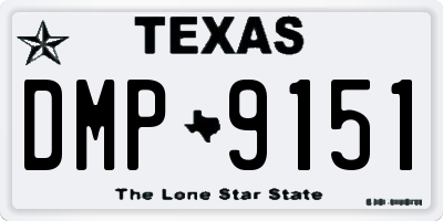 TX license plate DMP9151