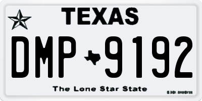 TX license plate DMP9192