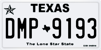 TX license plate DMP9193