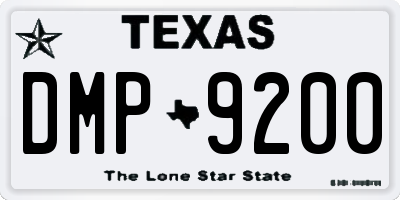 TX license plate DMP9200