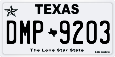 TX license plate DMP9203