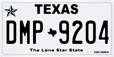 TX license plate DMP9204