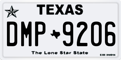 TX license plate DMP9206