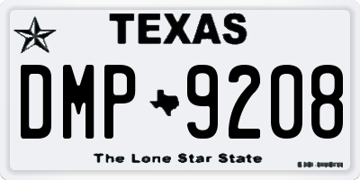 TX license plate DMP9208
