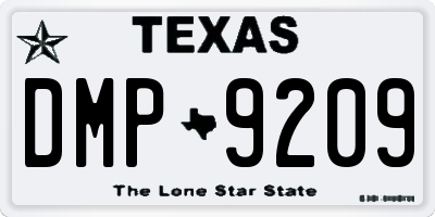 TX license plate DMP9209