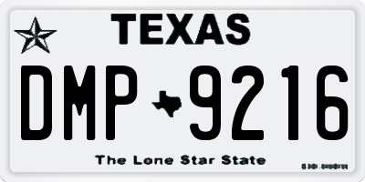 TX license plate DMP9216