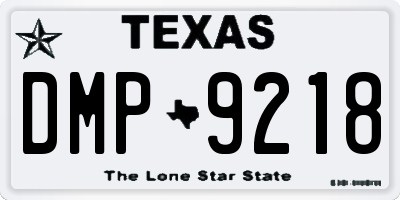 TX license plate DMP9218