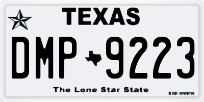 TX license plate DMP9223