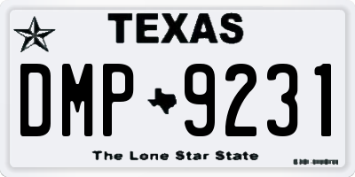 TX license plate DMP9231