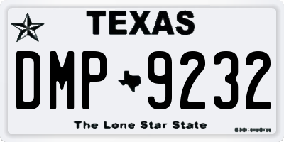 TX license plate DMP9232