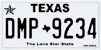 TX license plate DMP9234