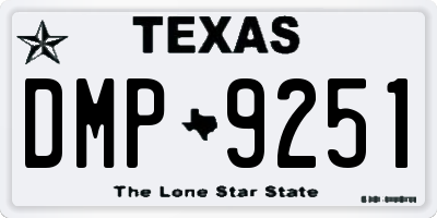 TX license plate DMP9251