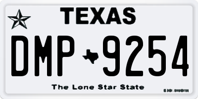 TX license plate DMP9254