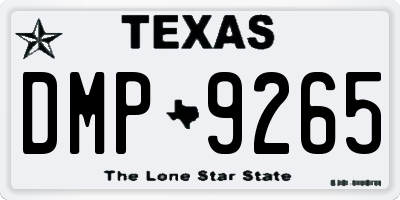 TX license plate DMP9265