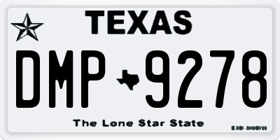 TX license plate DMP9278