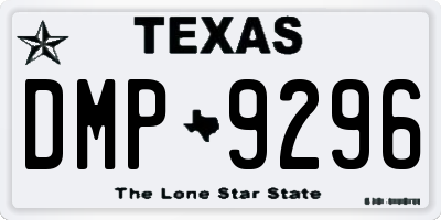 TX license plate DMP9296