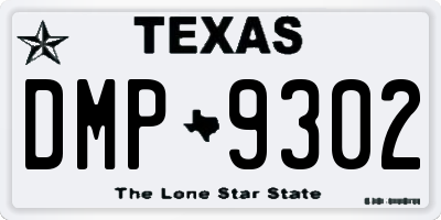 TX license plate DMP9302
