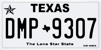 TX license plate DMP9307